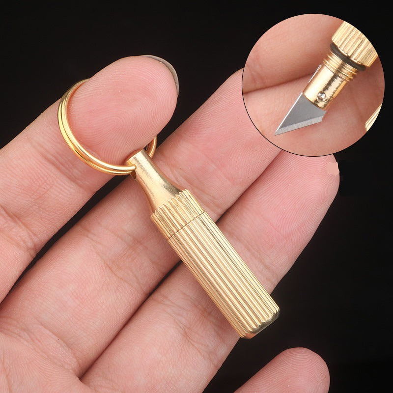 1pc, Mini Capsule Pocket Knife, Unpacking Express Knife Keychain, For Outdoor Camping, Hiking, Travel Accessories