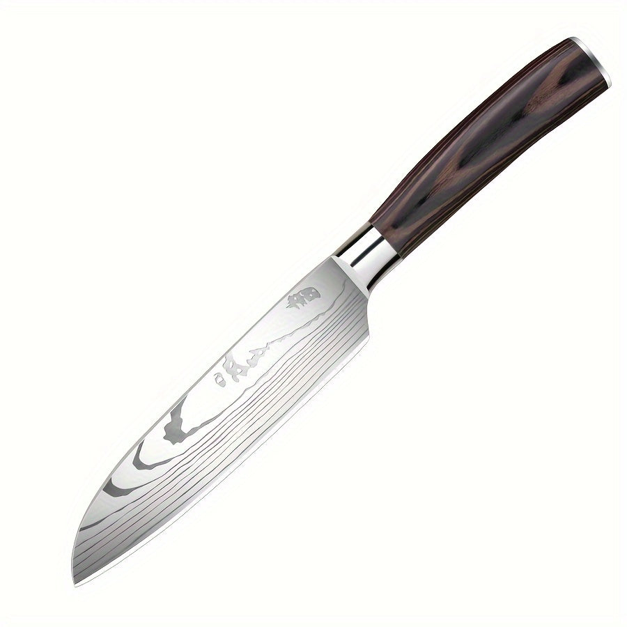 1pc Damascus Multi-purpose Knife, Stainless Steel Fruit Skin Knife, Master Kitchen Knife