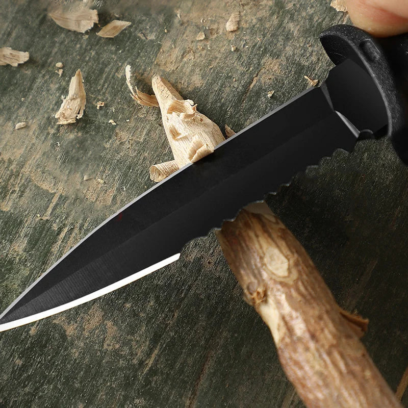 Outdoor Camping Knife Stainless Steel Fruit Knife Pocket Knife Self-defense Small Straight Knife Portable Necklace Mini Knife