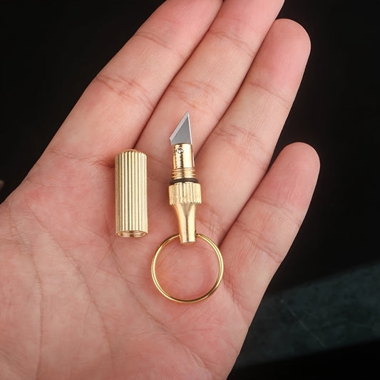 1pc, Mini Capsule Pocket Knife, Unpacking Express Knife Keychain, For Outdoor Camping, Hiking, Travel Accessories