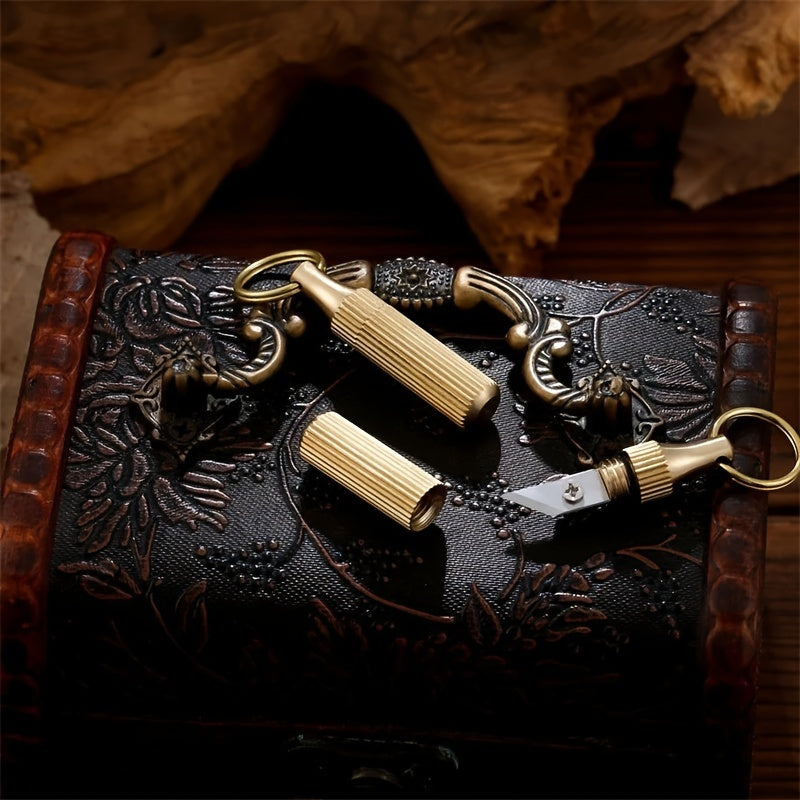 1pc, Mini Capsule Pocket Knife, Unpacking Express Knife Keychain, For Outdoor Camping, Hiking, Travel Accessories
