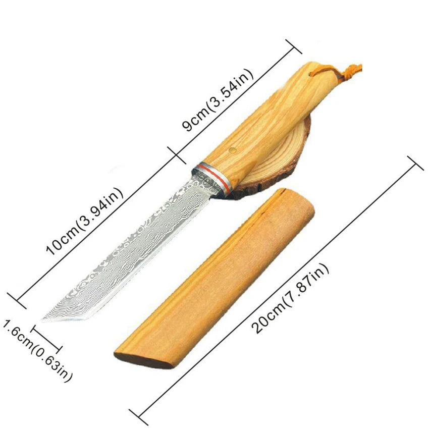 1PC Damascus VG10 steel core household outdoor multi-functional knife