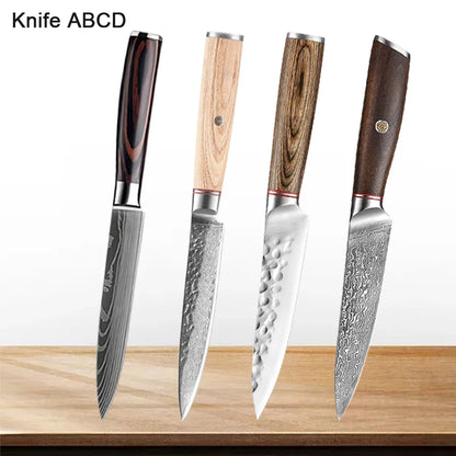 5inch Utility Knives 67-layers Damascus Steel Sharp Japanese Fish Filleting Knife Kitchen Cleaver Boning Knife for Fruit Meat