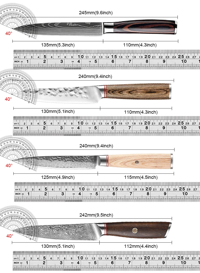 5inch Utility Knives 67-layers Damascus Steel Sharp Japanese Fish Filleting Knife Kitchen Cleaver Boning Knife for Fruit Meat