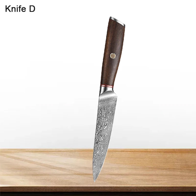 5inch Utility Knives 67-layers Damascus Steel Sharp Japanese Fish Filleting Knife Kitchen Cleaver Boning Knife for Fruit Meat