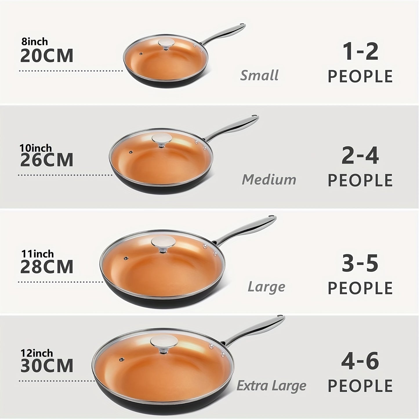 11inch Frying Pan With Lid, Copper Frying Pan With Ultra Nonstick Titanium Coating, Nonstick Copper Skillet 11inch, Copper Pans, Ceramic Frying Pans, For Home Kitchen And Restaurant, Kitchen Accessories，kitchen ware