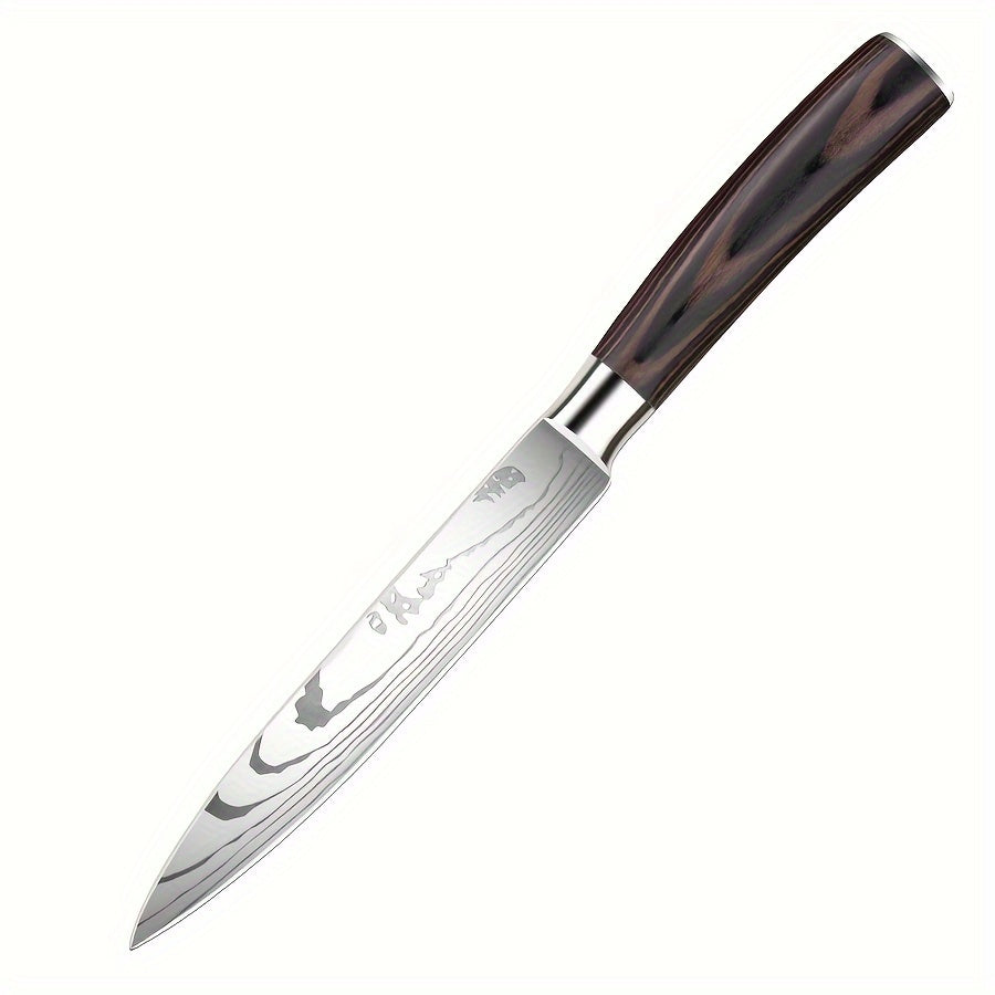 1pc Damascus Multi-purpose Knife, Stainless Steel Fruit Skin Knife, Master Kitchen Knife