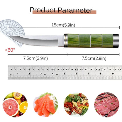 Boning Knife Meat Cleaver Stainless Steel Kitchen Mongolian Hand Meat Fruit Knife Roasted Whole Lamb Steak Knife with Cover