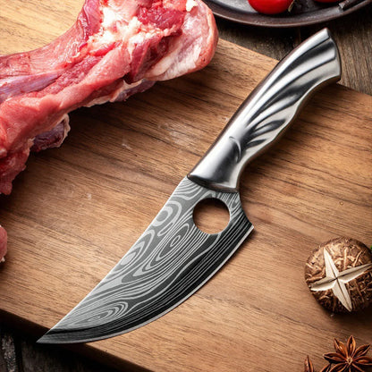 Damascus Pattern Kitchen Cleaver Meat Knife Butcher Utility Boning Knife Chicken Bone Kitchen Shears For Cooking Utensils
