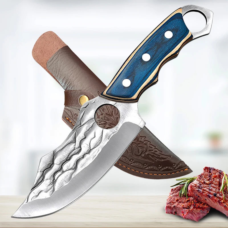 Knife Forged Boning Knife Stainless Steel Meat Cleaver Slicing Knife Sharp Butcher Knife