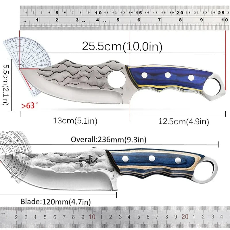 Knife Forged Boning Knife Stainless Steel Meat Cleaver Slicing Knife Sharp Butcher Knife