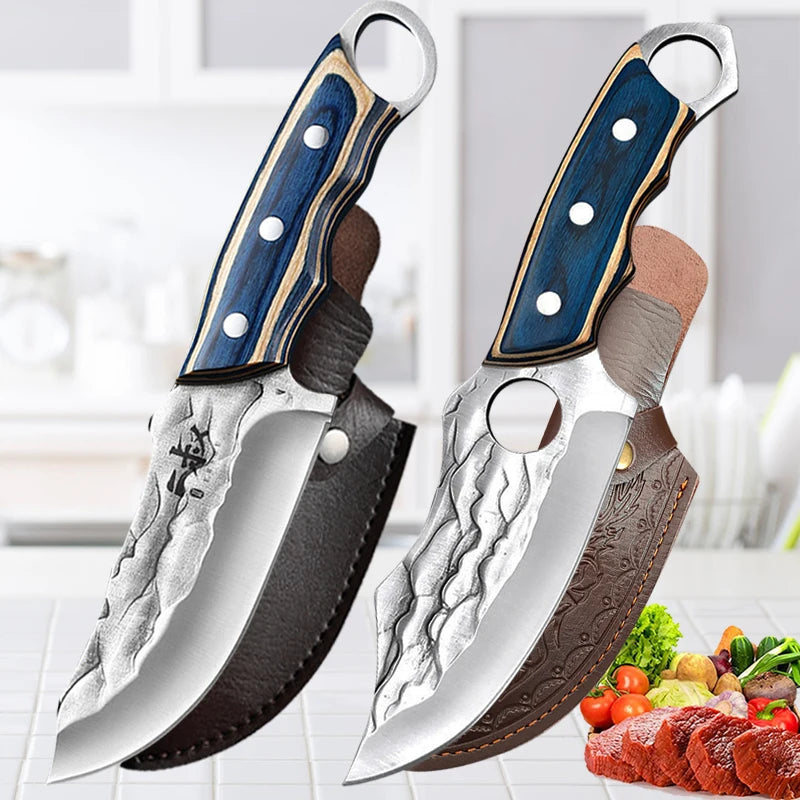 Knife Forged Boning Knife Stainless Steel Meat Cleaver Slicing Knife Sharp Butcher Knife