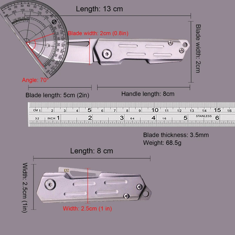 Outdoor Mini Unboxing Small Steel Knife, Portable Pocket Knife, High Hardness Folding Knife, Multi-purpose Fruit Knife
