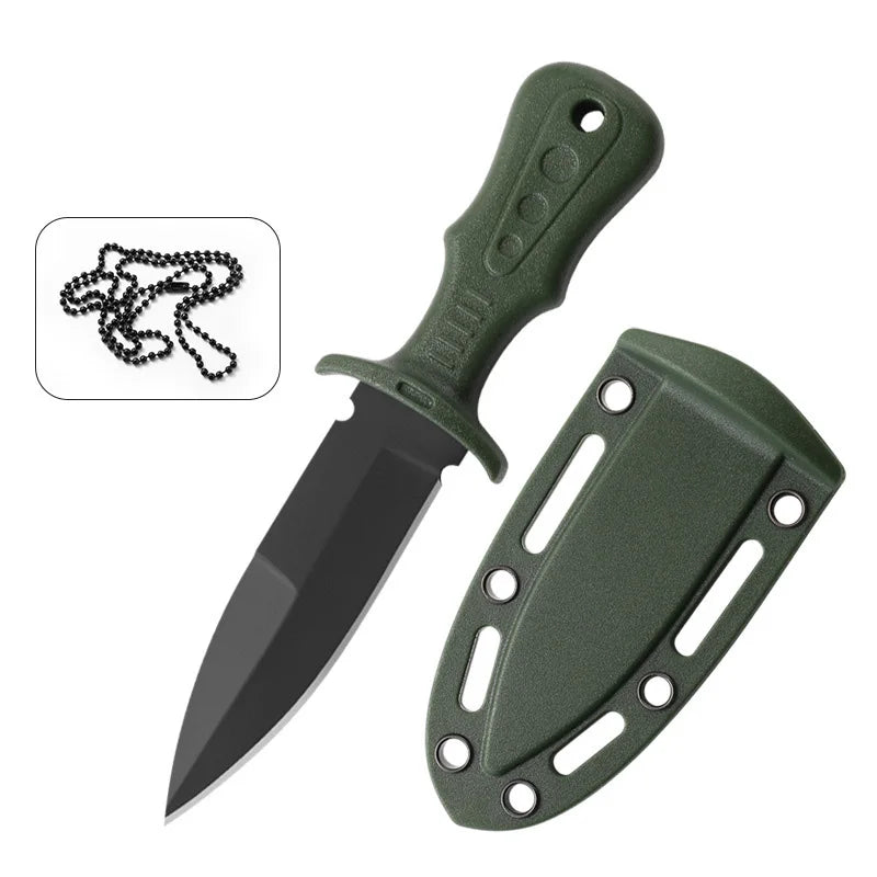 Portable Mini Tactical Knife Necklace Multipurpose Stainless Steel Cutting Knives Outdoor Camping Self Defense Survival Tools