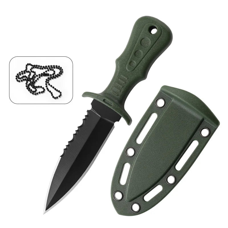 Portable Mini Tactical Knife Necklace Multipurpose Stainless Steel Cutting Knives Outdoor Camping Self Defense Survival Tools