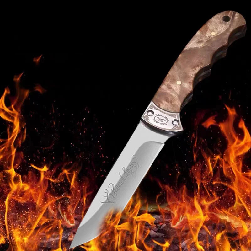 Wild Survival Self-defense Knife, Portable Mini Pocket Knife, Stainless Steel Fruit Knife Meat Knife, Suitable For Outdoor Campi
