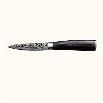 Damascus Patterned Chef's Knife, Stabbing Knife, Stainless Steel Kitchen Knife, Household Fruit Knife, Paring Knife, Kitchen Stuff