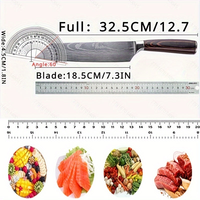 Stainless Steel Chef's Knife Damascus Knife Multifunctional Kitchen Knife Slicing Knife Vegetable Knife Ticking Meat Knife For Restaurant Use